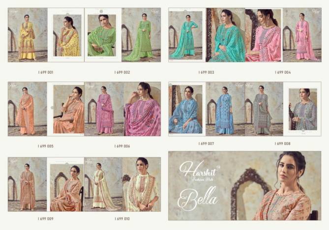 Harshit Bella latest Digital Printed  Designer Cotton Dress material Collection 